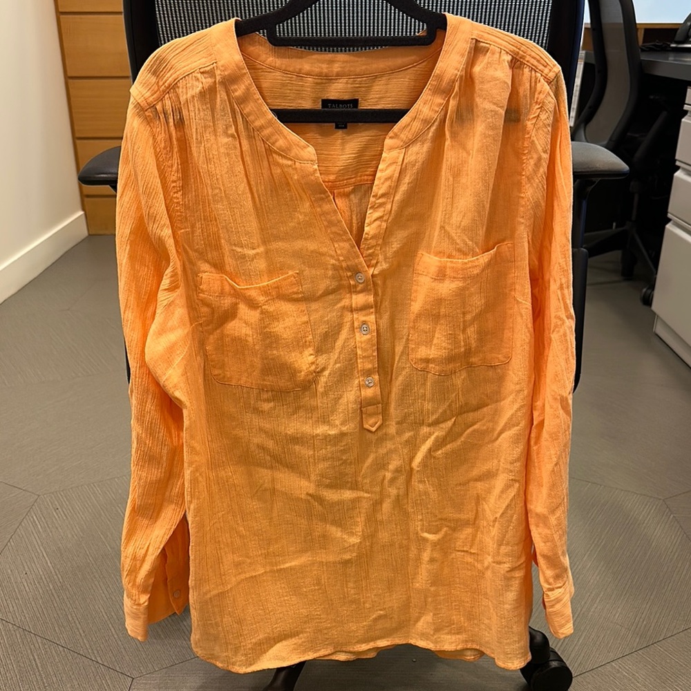 Talbots Gauze Women's Orange Top